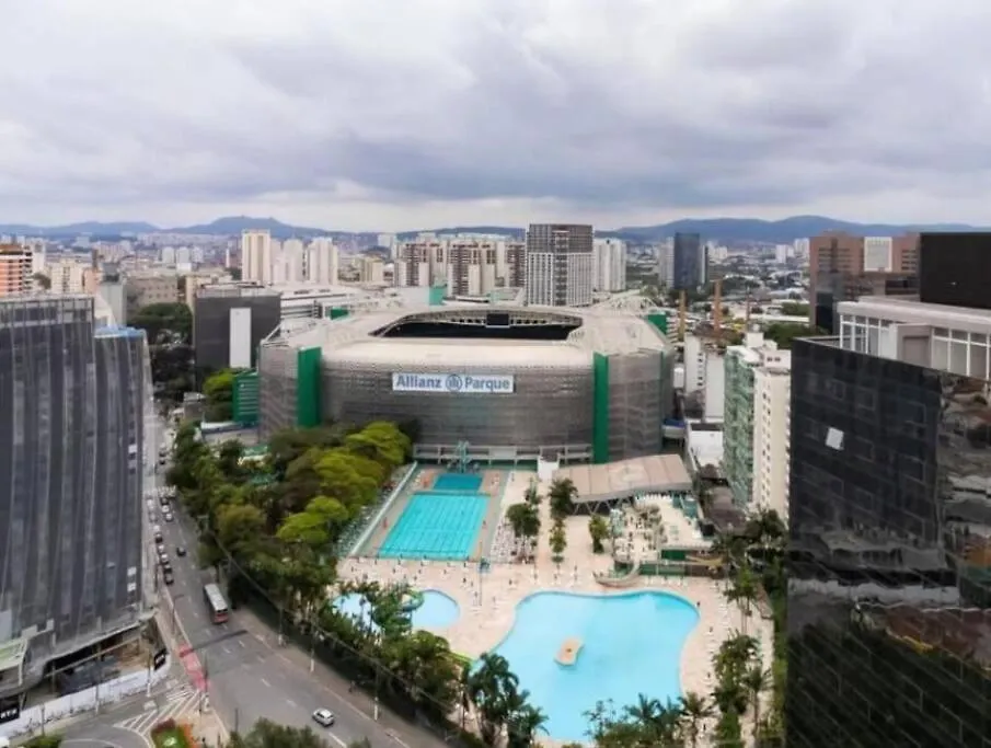 公寓 Apart Com Vista Incrivel Allianz Parque Com Estacionamento 圣保罗